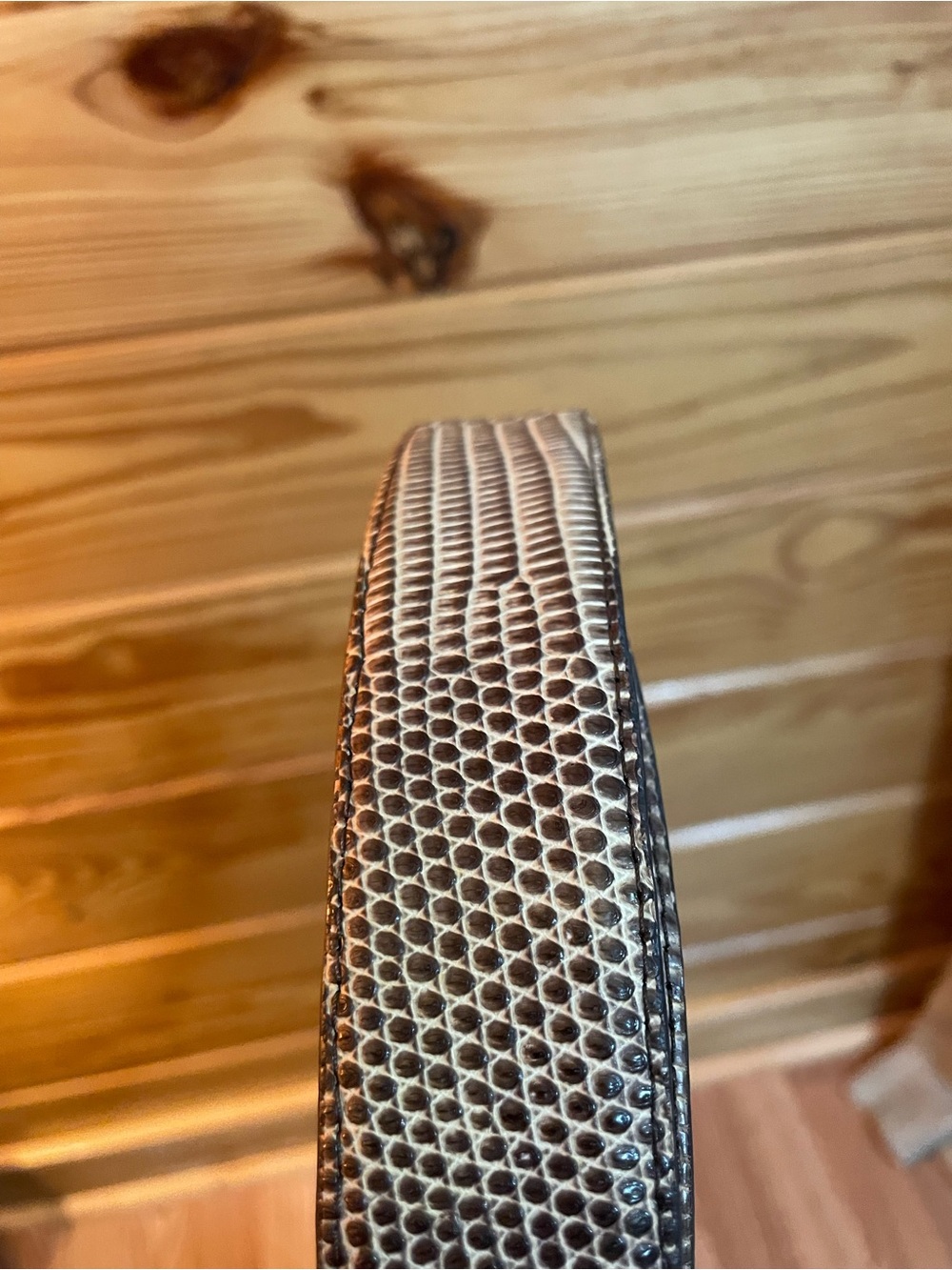 Tecovas Men's Genuine Exotic Limestone Lizard Belt with Silver Buckle / Size 36 - Picture 3 of 3